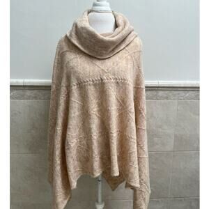 Women's Cowl Turtleneck Oversized Poncho Sweater One Size, World Market, Cream
